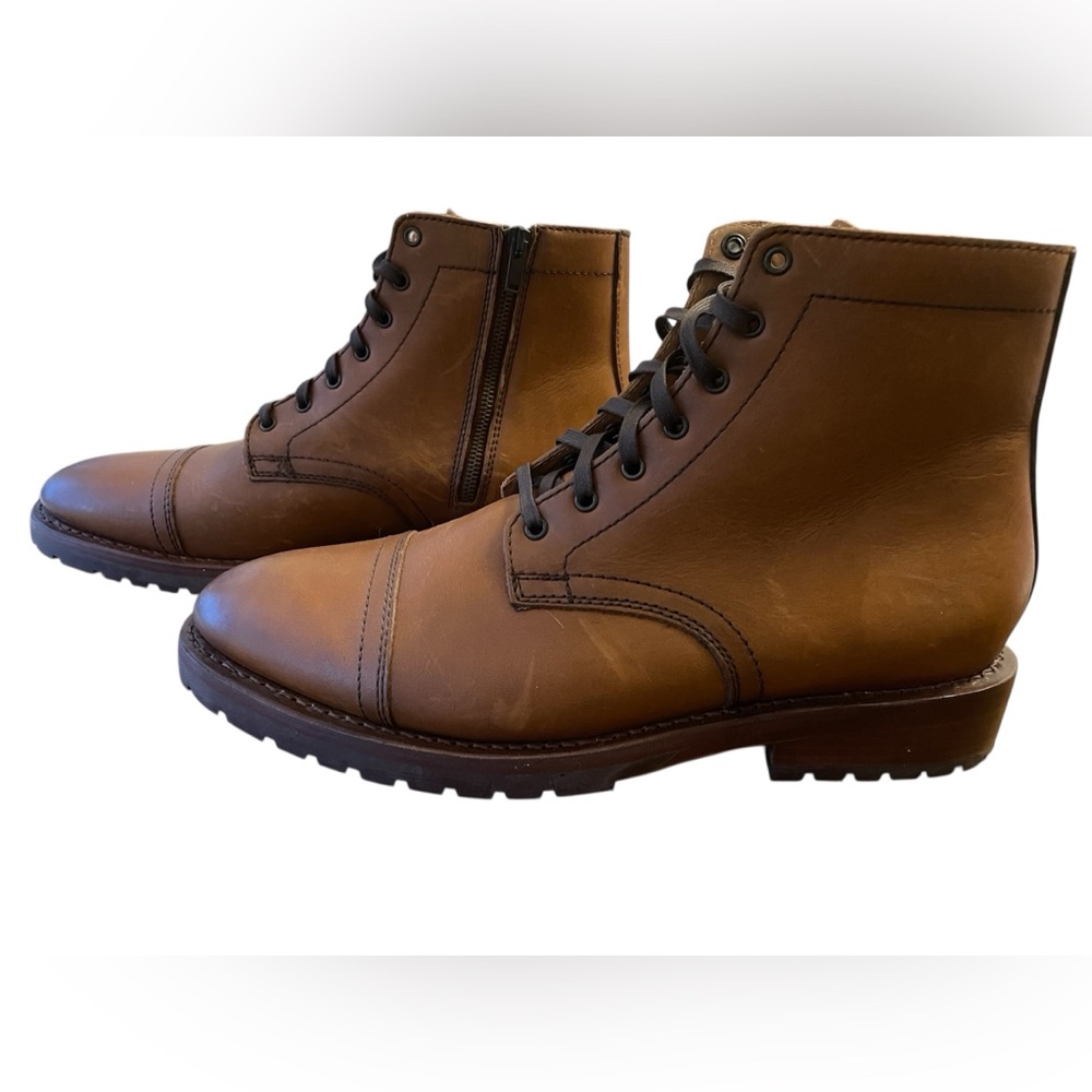 Thursday Boot Company Men's Major Zip-Up boots in Tan Cuero leather - Picture 2 of 6